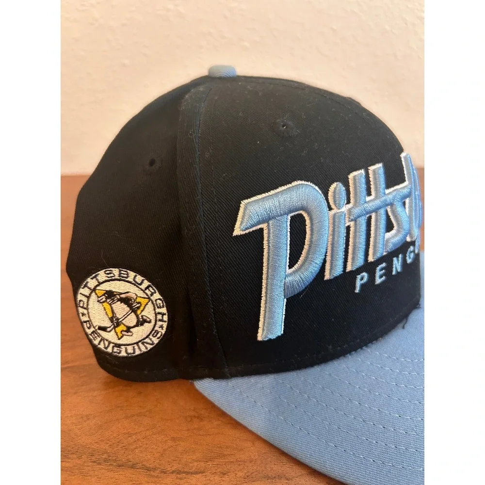 New Era 9FIFTY Pittsburgh Penguins Snapback Hat Black‎ Blue Vintage Hockey NHL